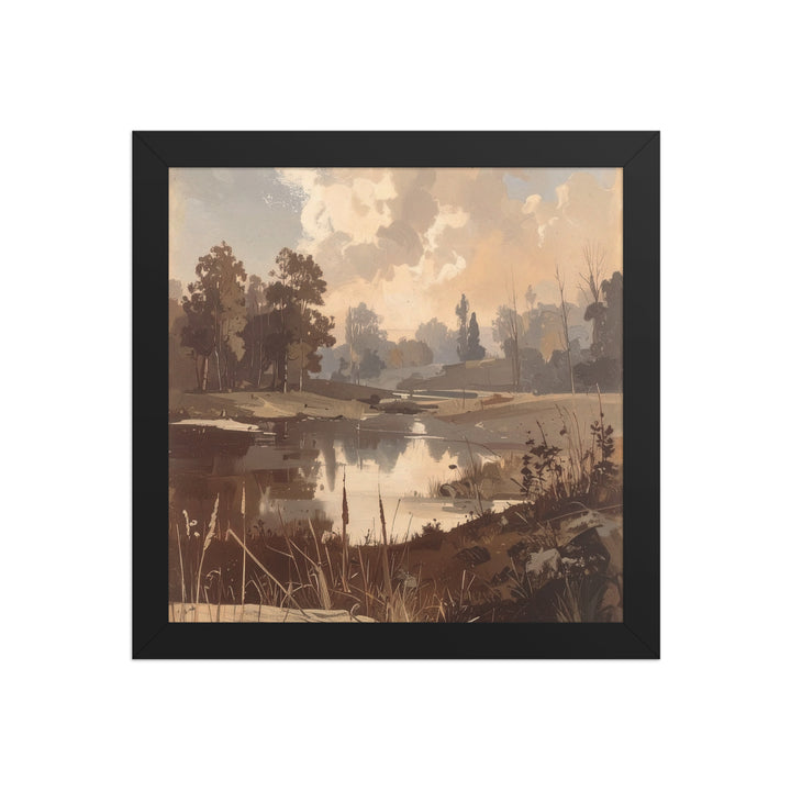 Warm nature wall art sunset river scenery