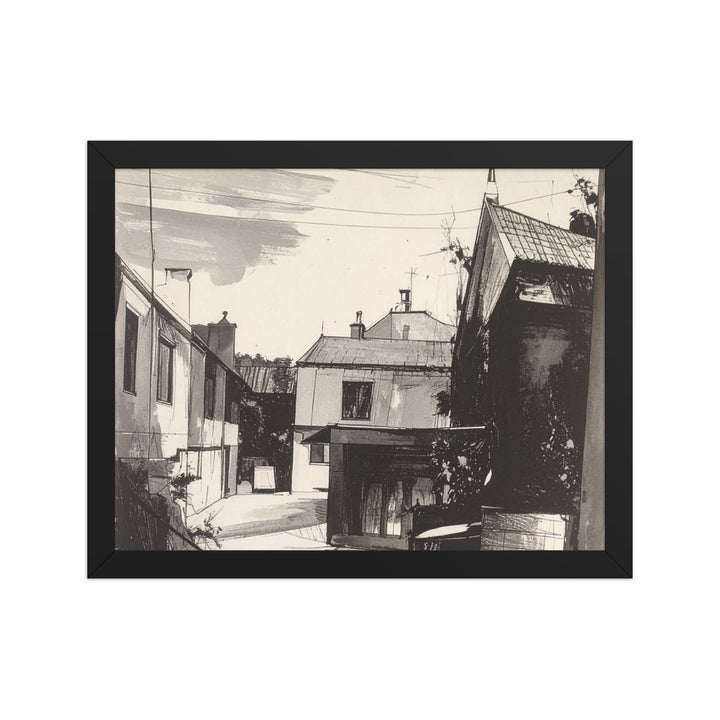 architectural city wall art black and white poster