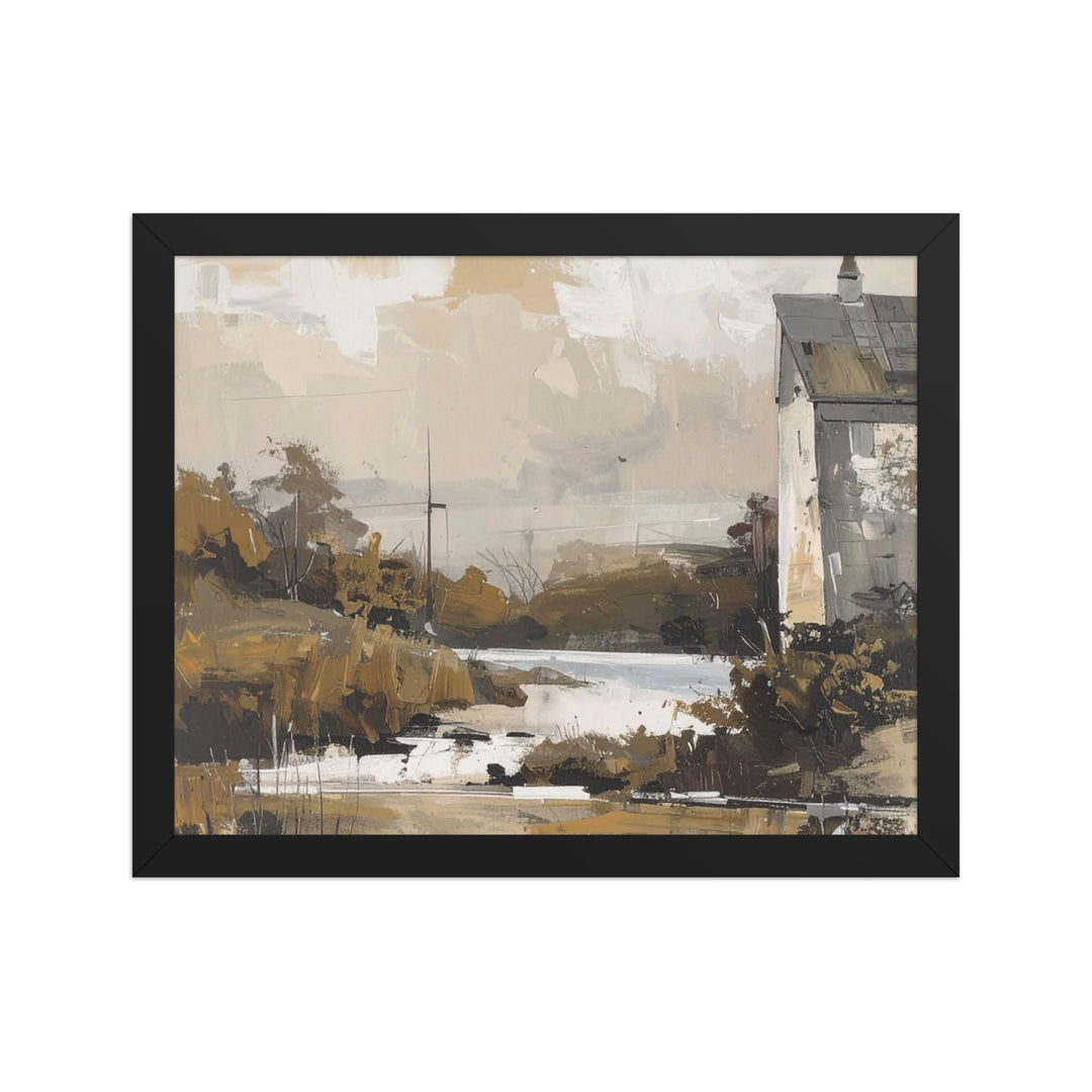 modern countryside wall art framed poster rustic neutral tones