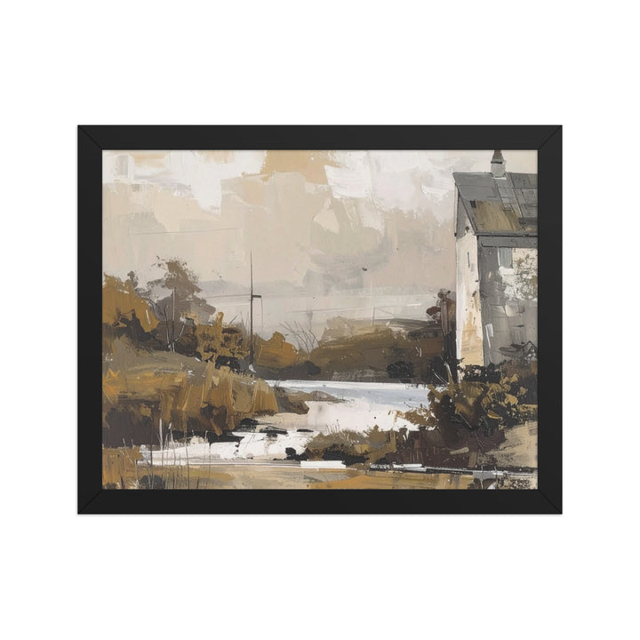 modern countryside wall art framed poster rustic neutral tones