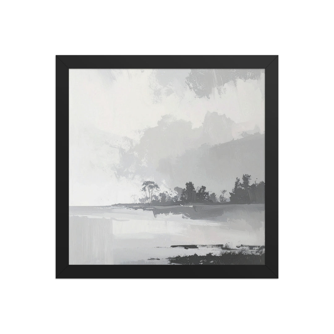 monochrome lake wall art modern minimalist home decor