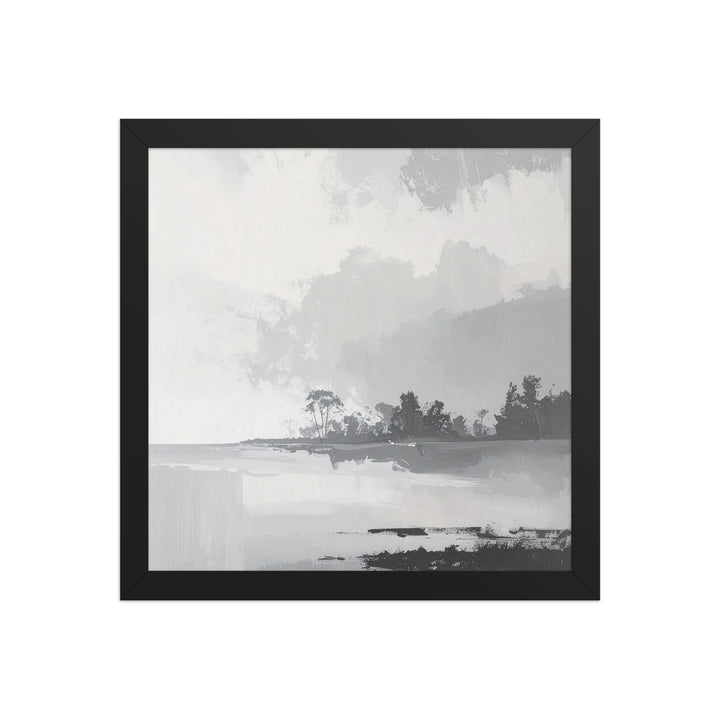 monochrome lake wall art modern minimalist home decor