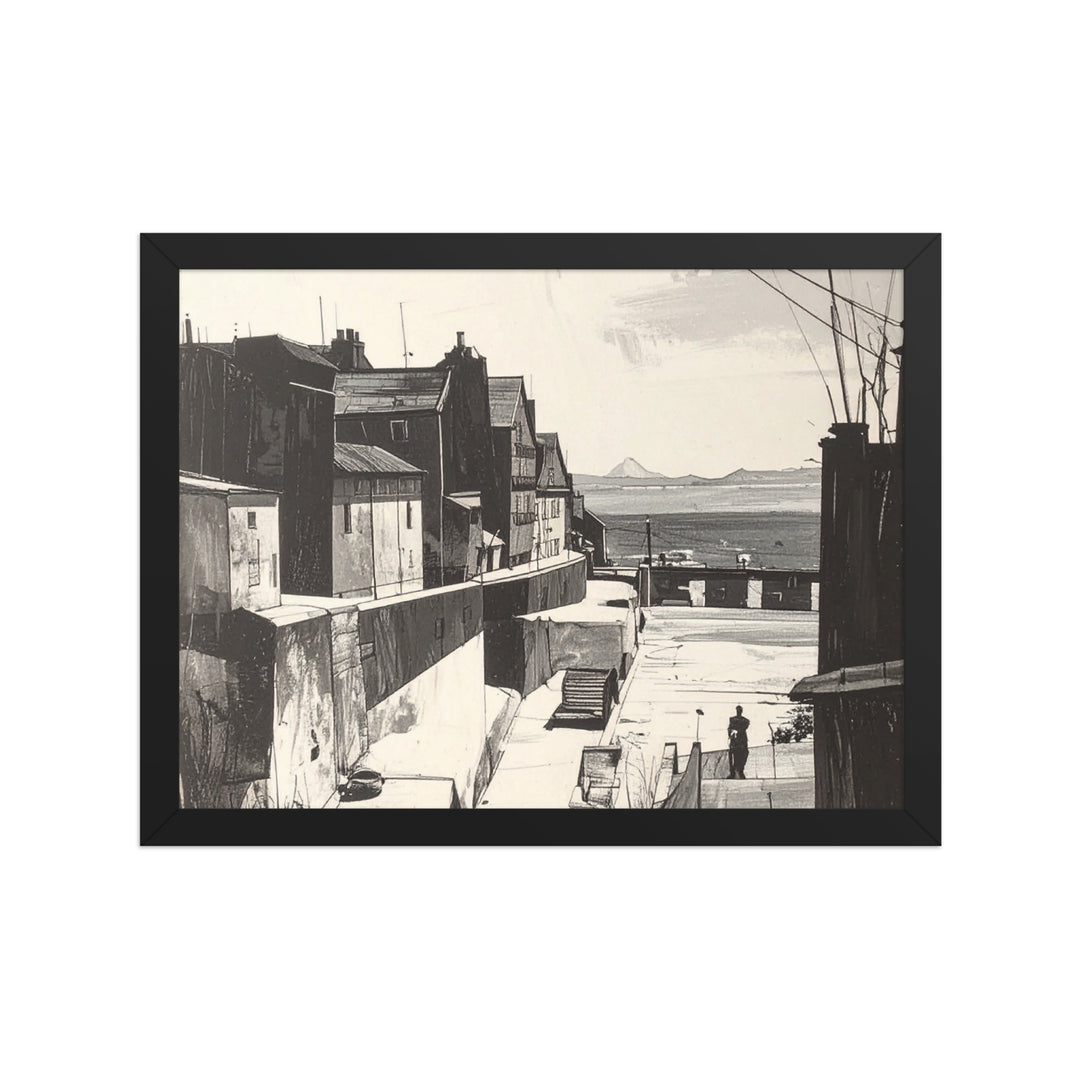 monochrome coastal wall art