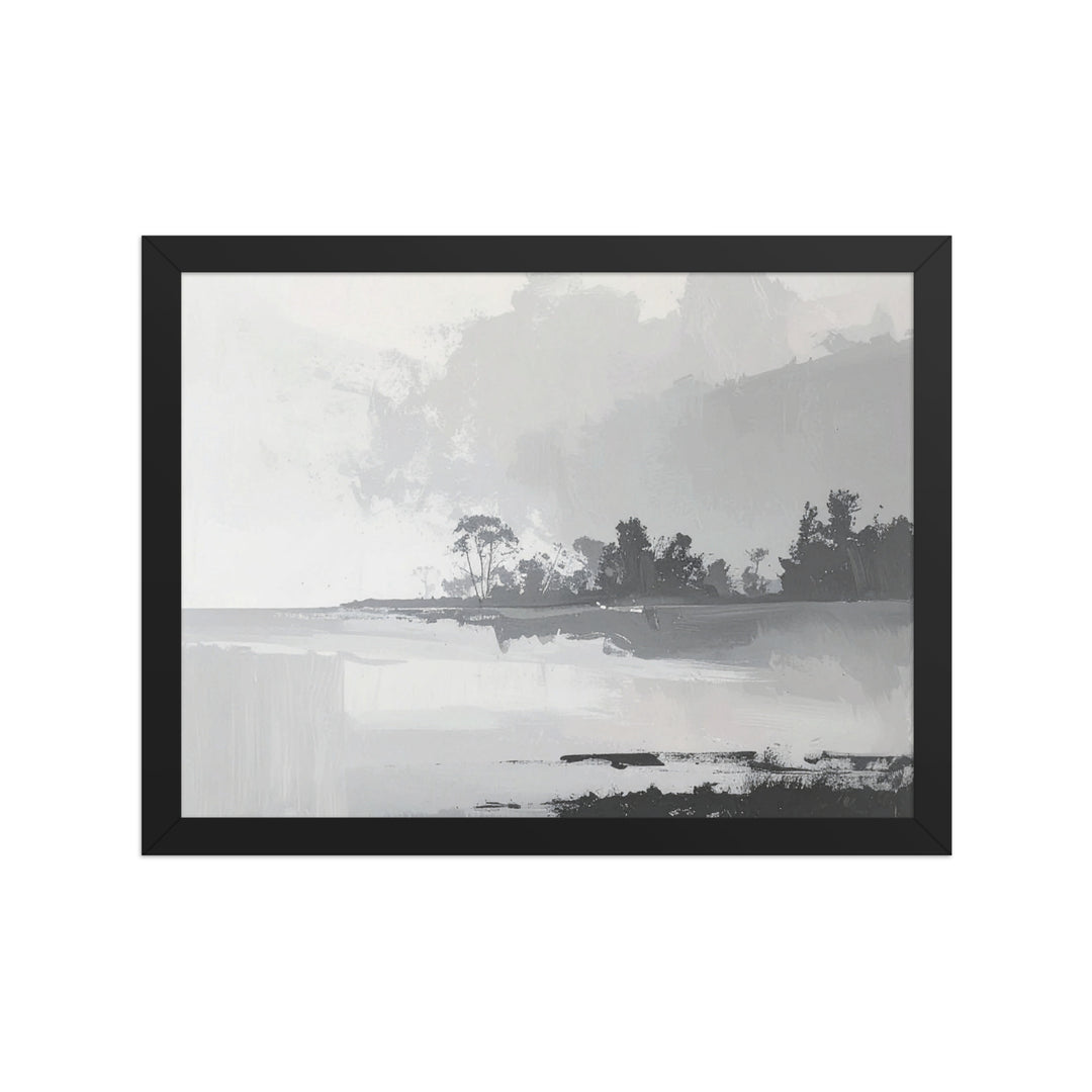 black and white lake wall art minimalist interior decor