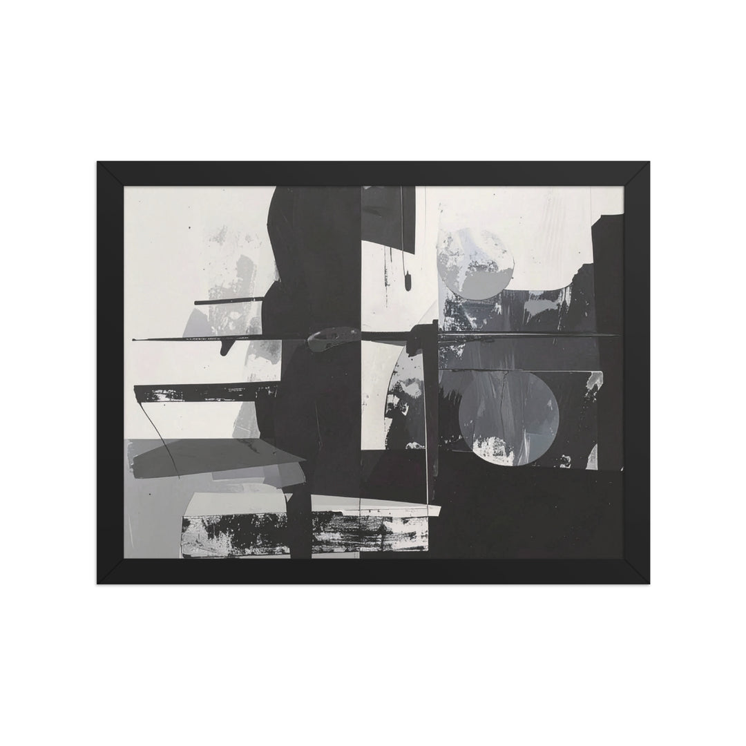 black and white geometric poster modern abstract wall decor