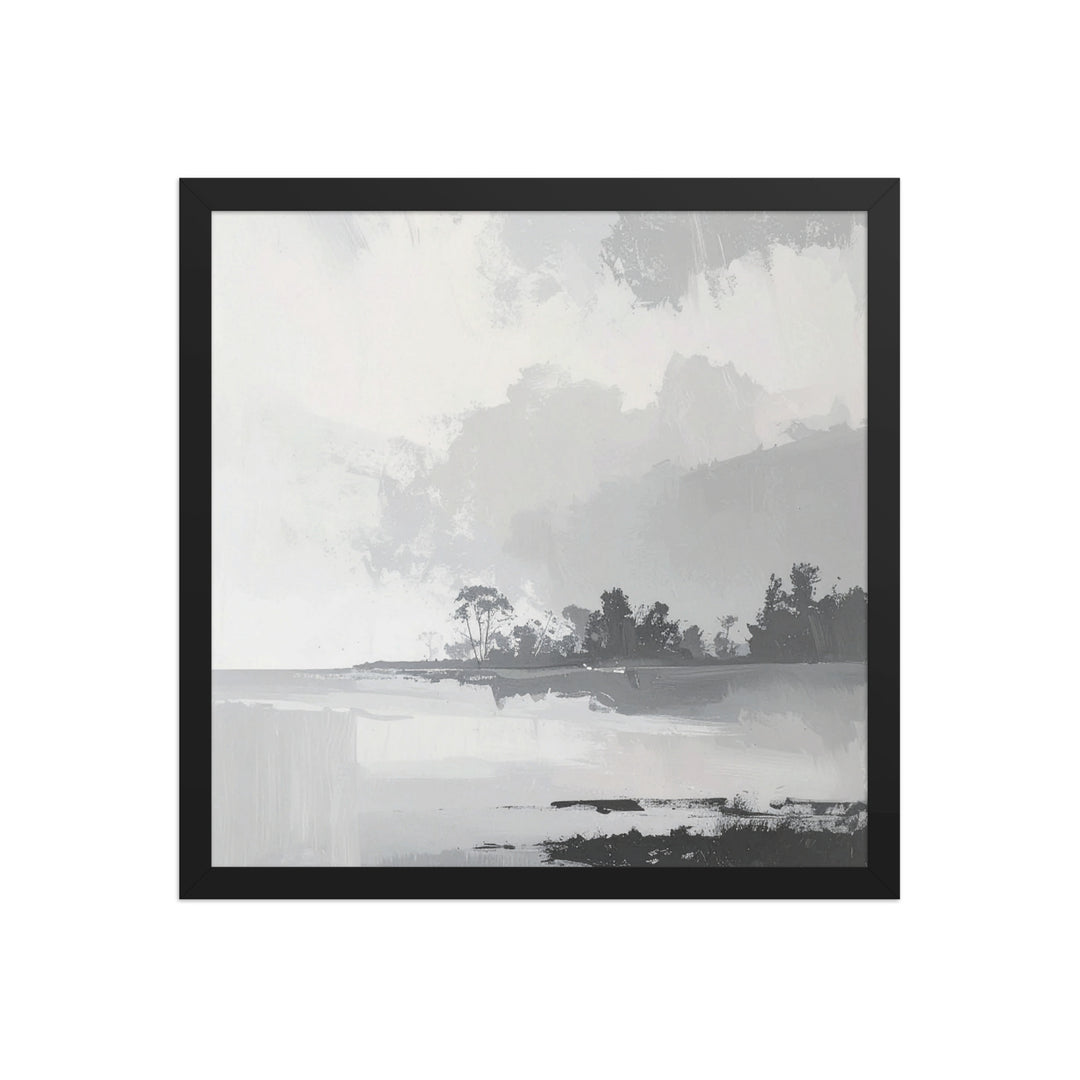 minimalist framed landscape print calm lake horizon artwork