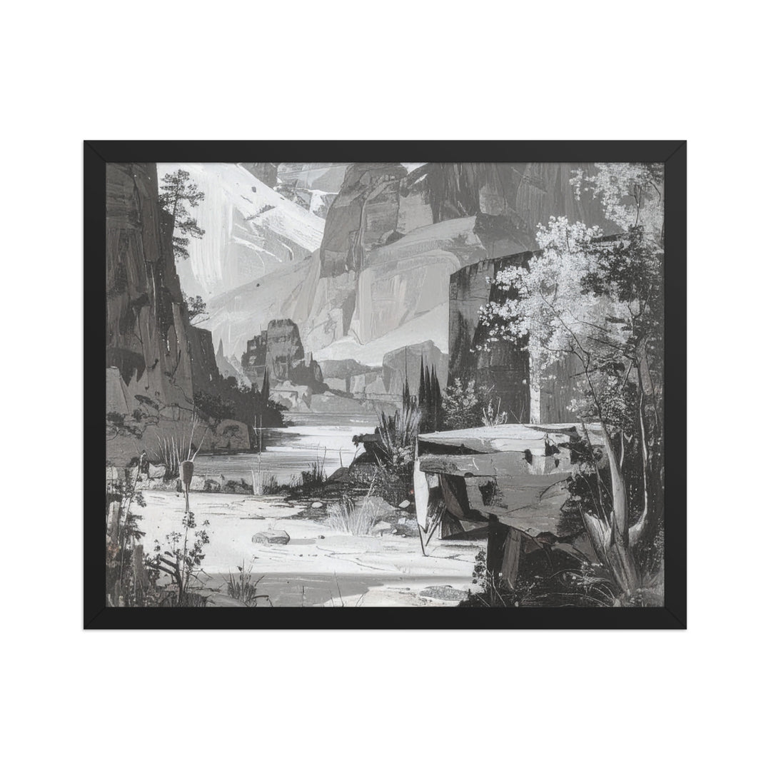 nature wall art mountain scene minimalist decor