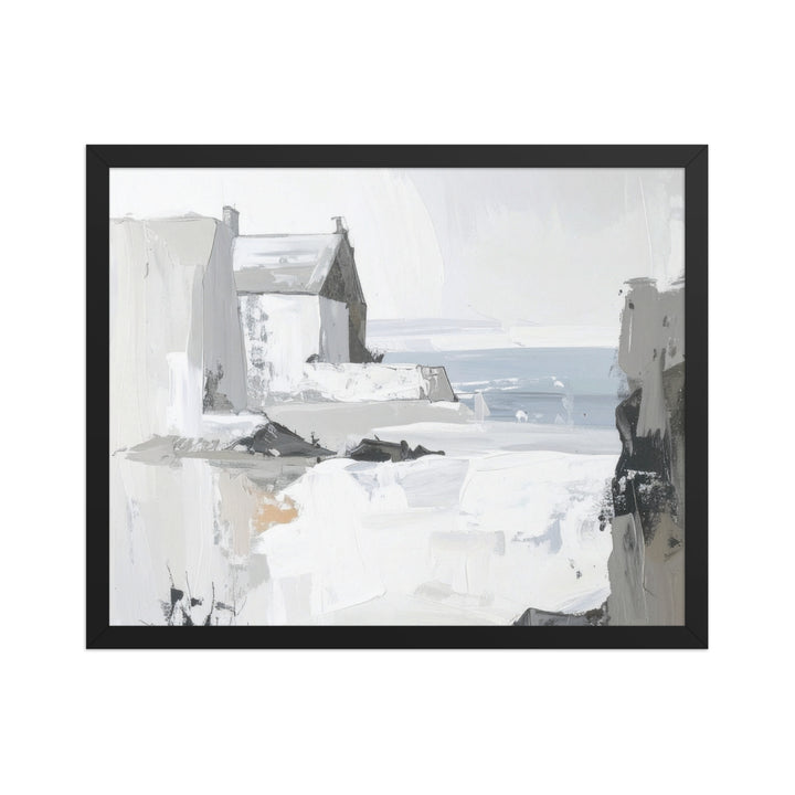 black white city drawing wall art minimalist decor