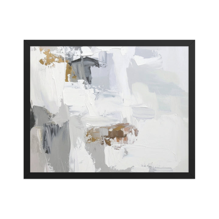 neutral abstract wall art print grey white