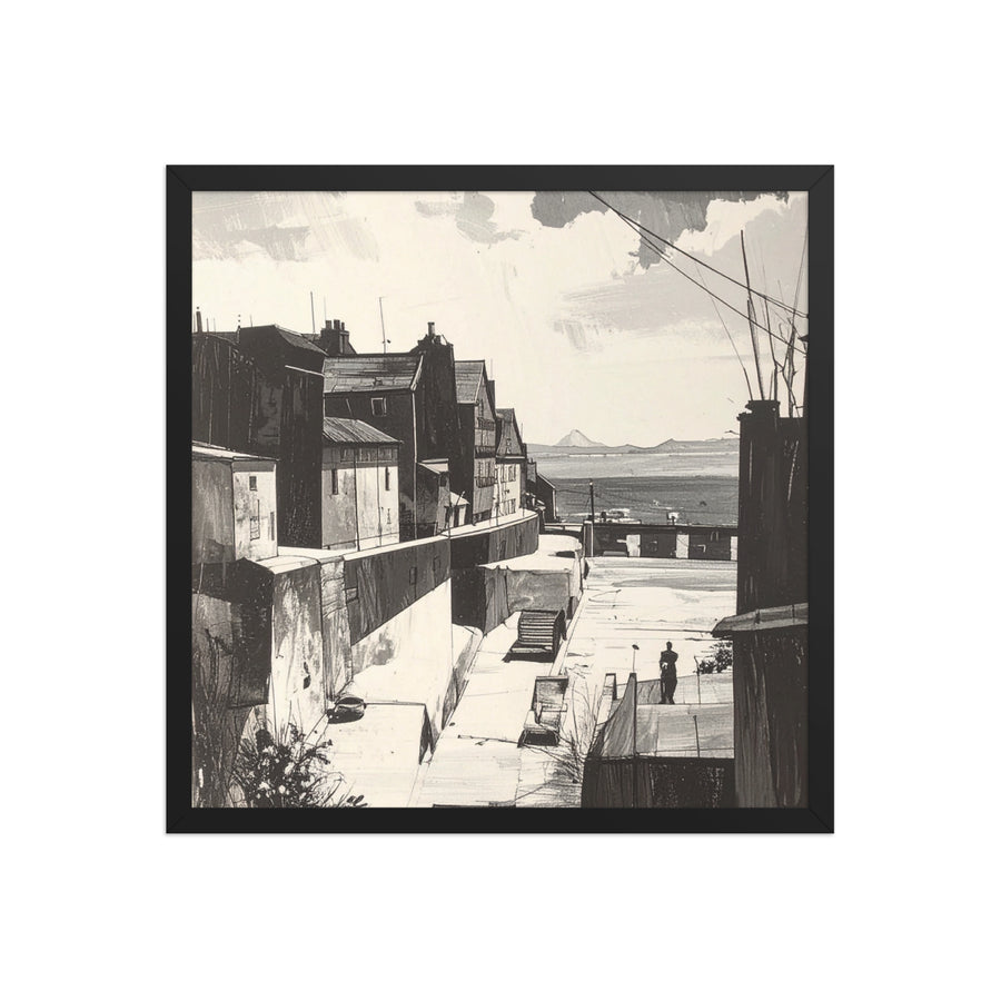 black and white coastal wall art