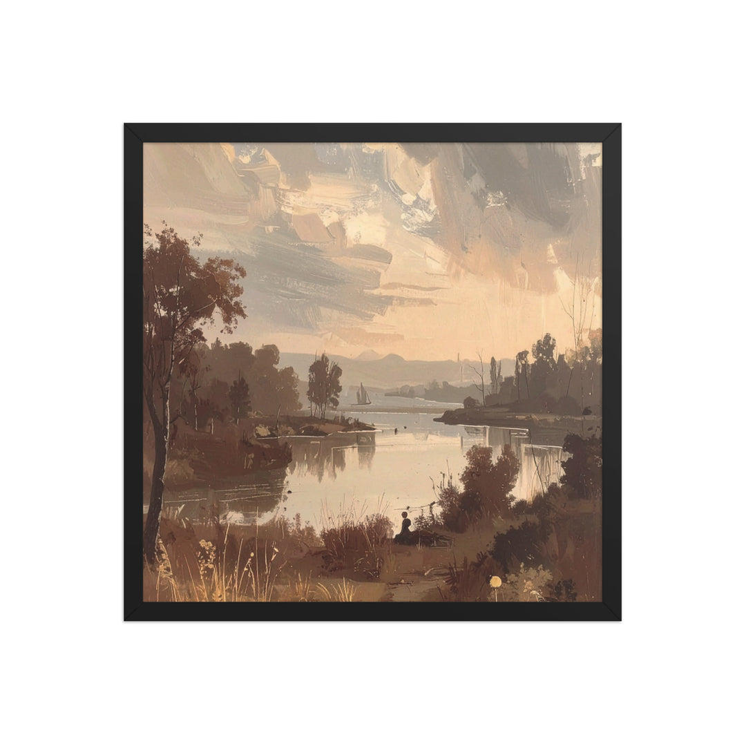 lake sunset wall art print framed