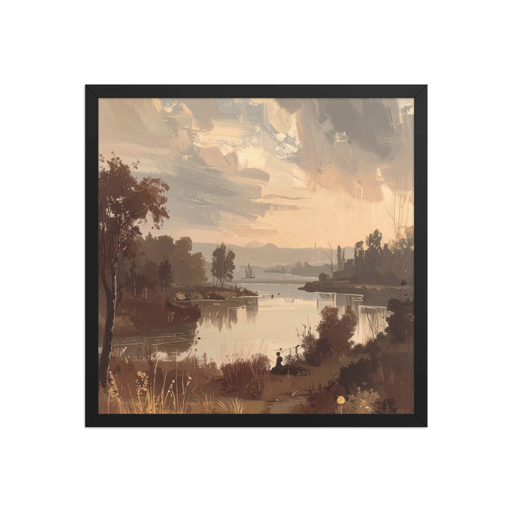 lake sunset wall art print framed