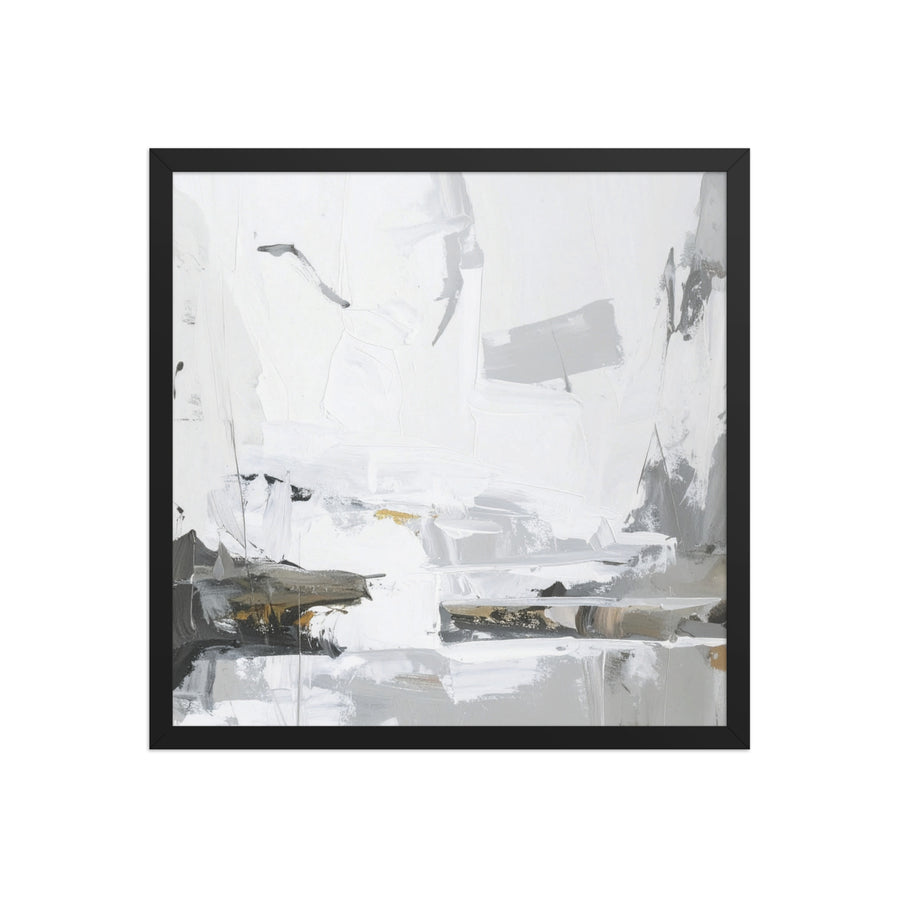 minimalist abstract wall art print grey white framed