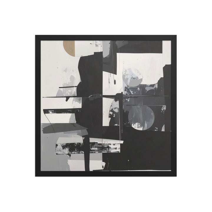 abstract black and white wall art geometric framed poster