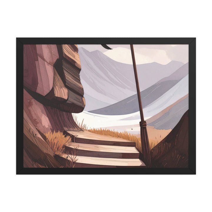 mountain path painting print