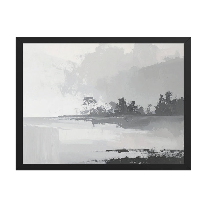 modern neutral wall art lake landscape framed print