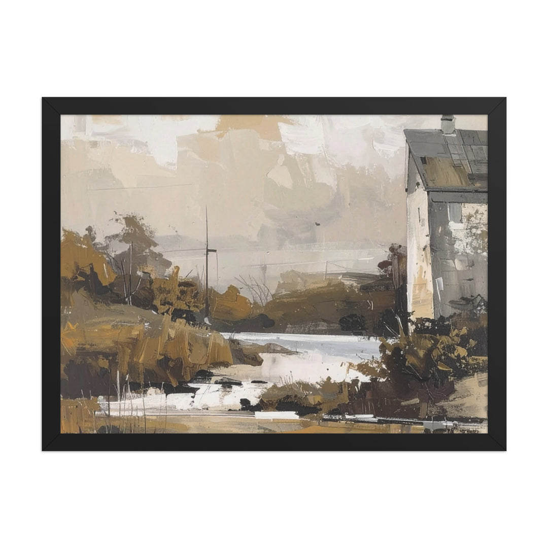 modern rustic landscape wall art framed poster for cozy interiors