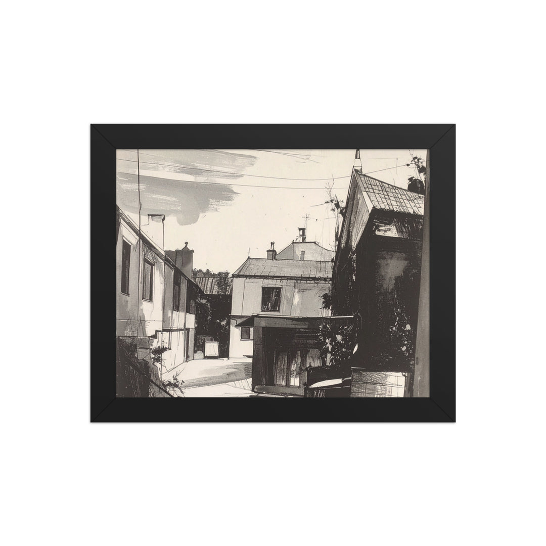 cityscape sketch wall art black and white print