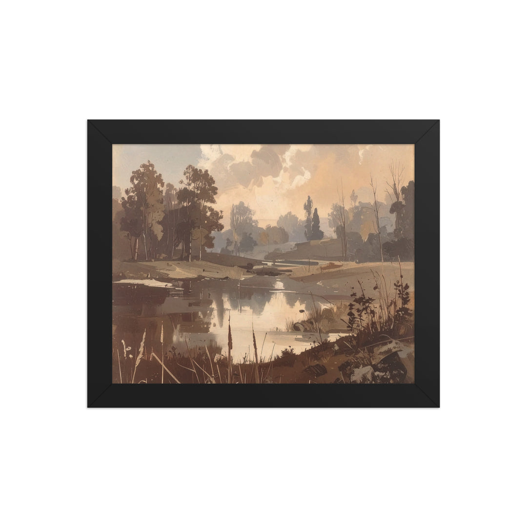 Sunset river landscape wall art with reflections
