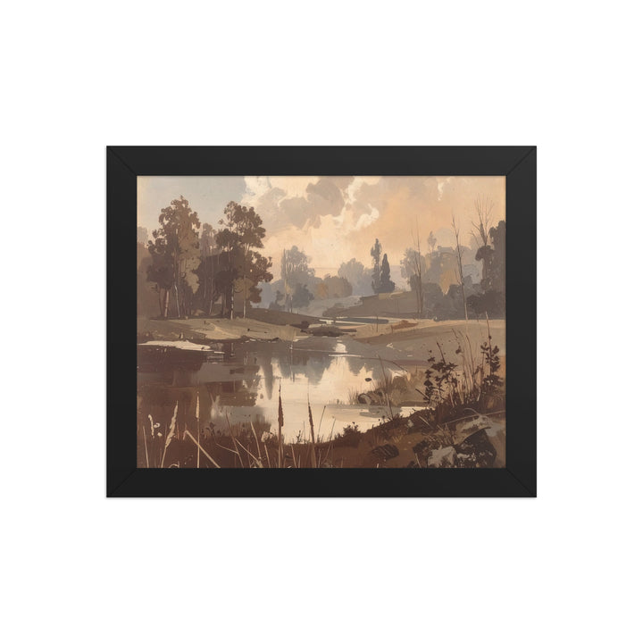 Sunset river landscape wall art with reflections