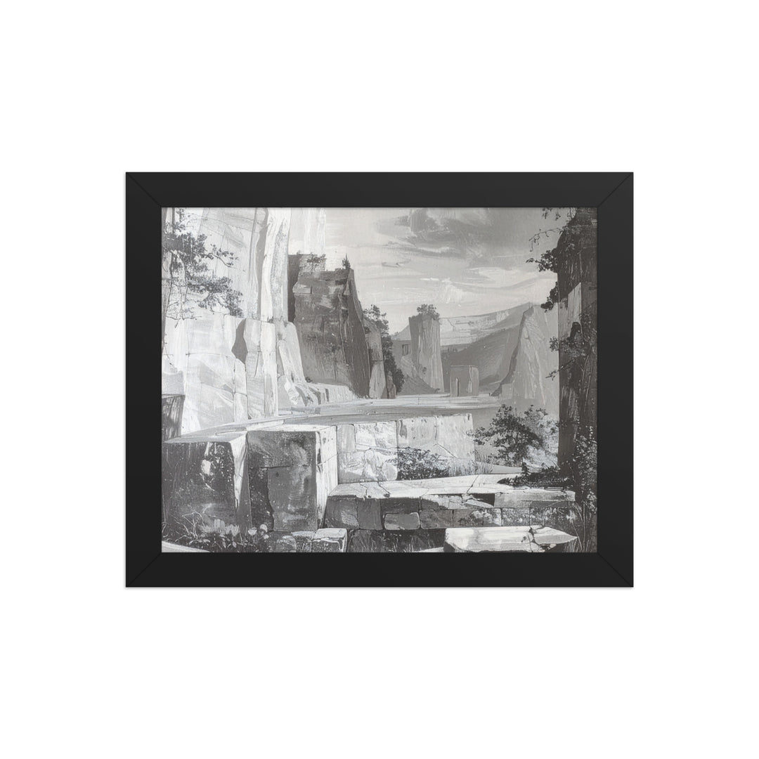 minimalist cliff wall art monochrome print