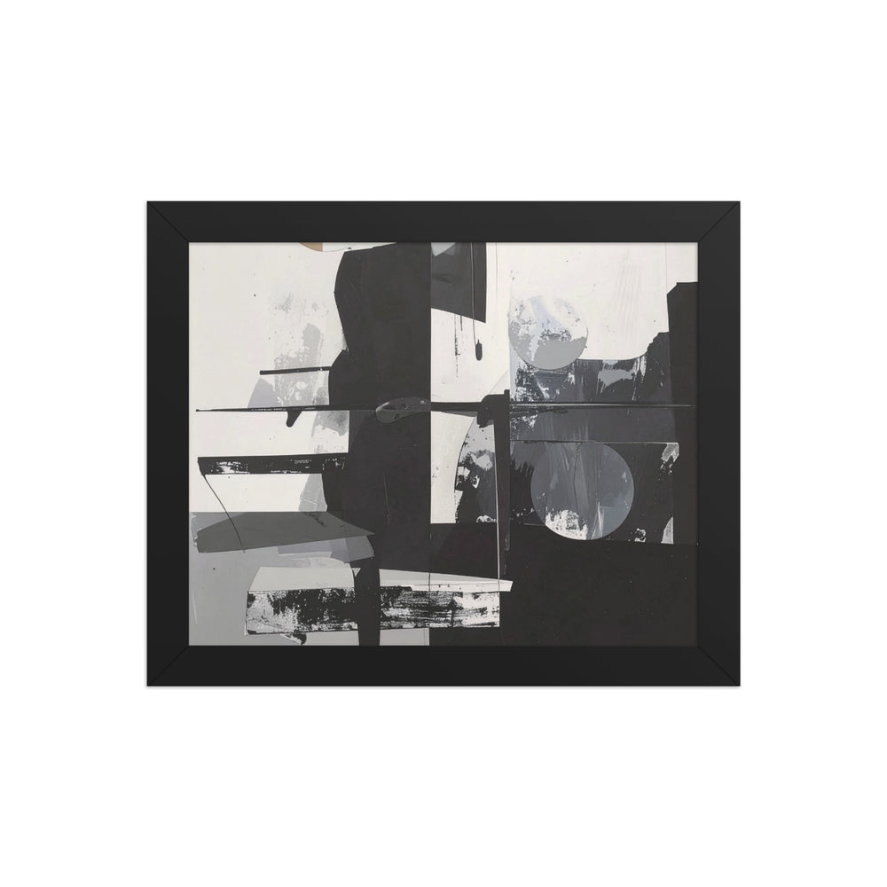abstract black and white wall art geometric framed poster