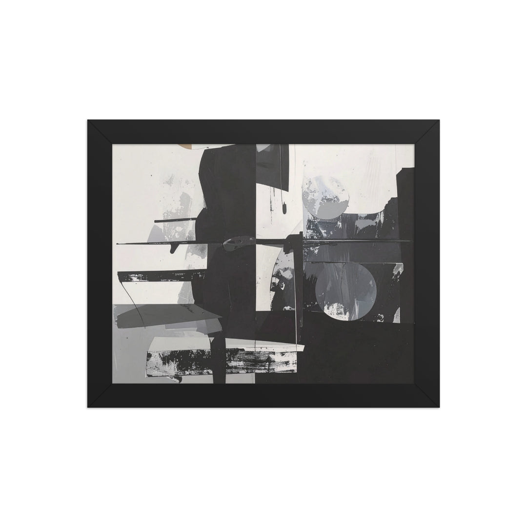 abstract black and white wall art geometric framed poster