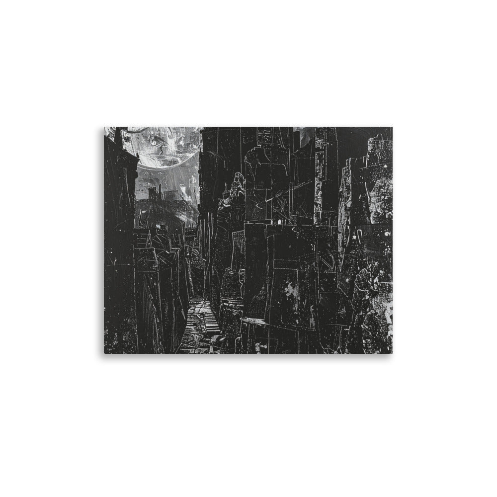 dark urban wall art poster night city scene