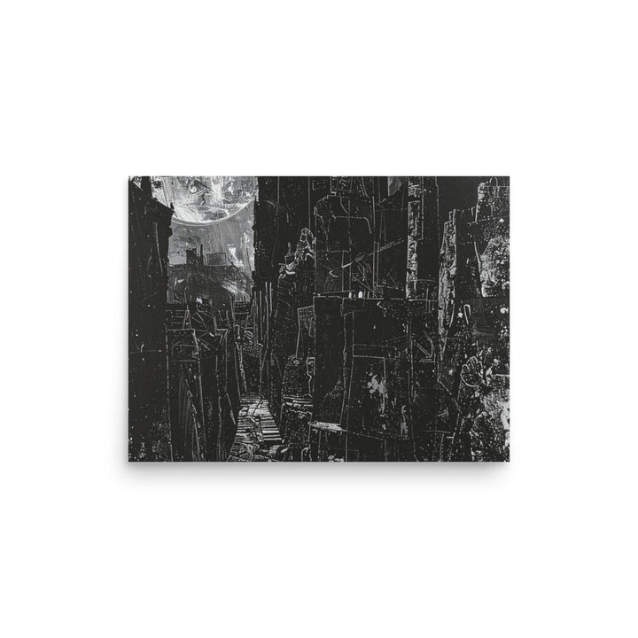 modern black and white city wall decor print