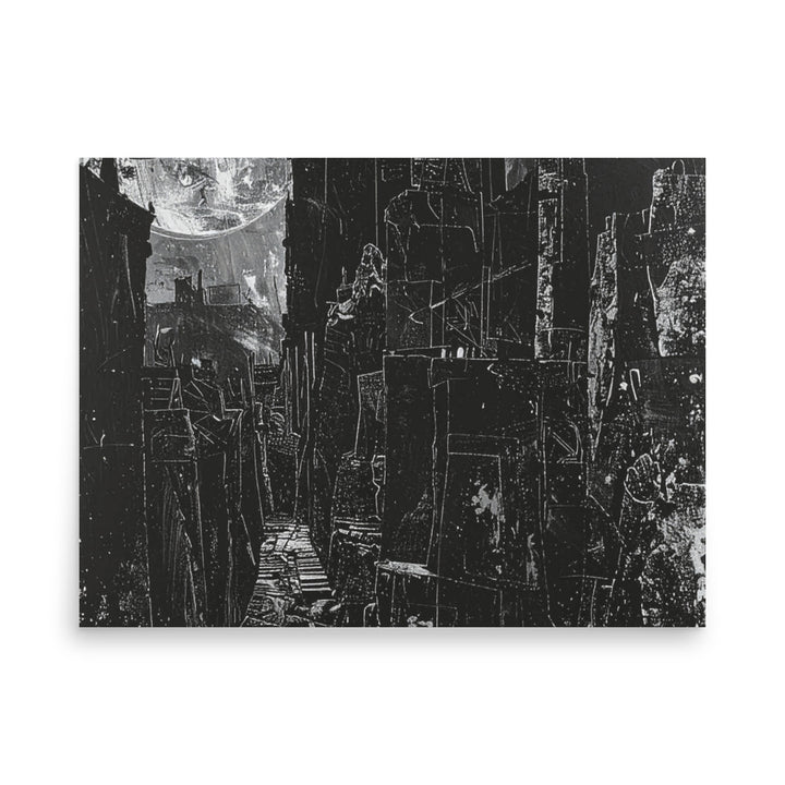 cinematic cityscape wall art black and white