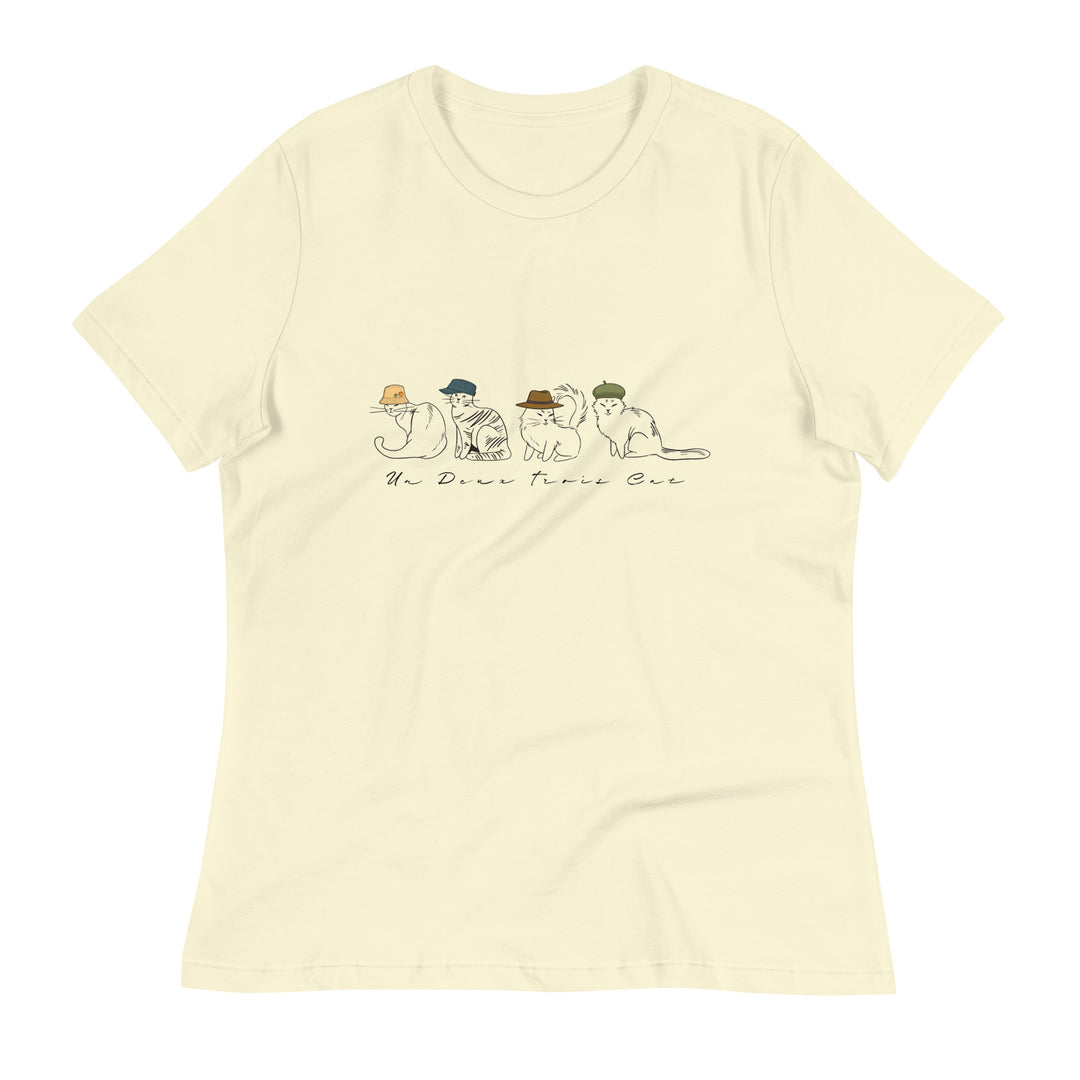 Un Deux Trois Cat T-Shirt Women's Relaxed T-Shirt Relaxed